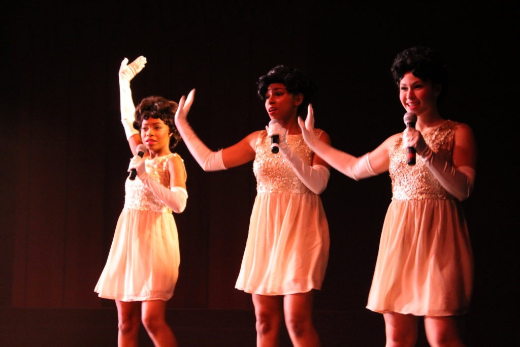 Hairspray - three girls in dresses singing