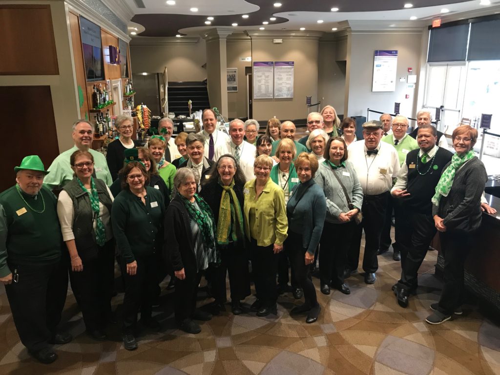 volunteers dressed for st patricks day