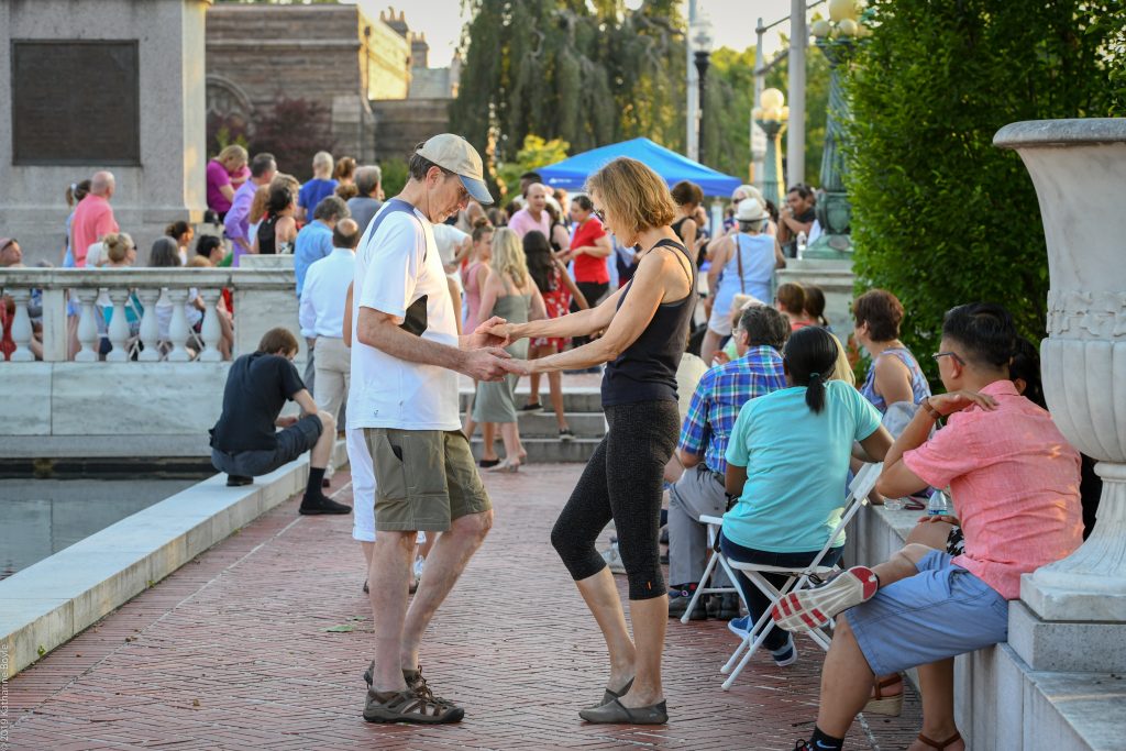 Salsa Under The Stars, couple dancing outdoors