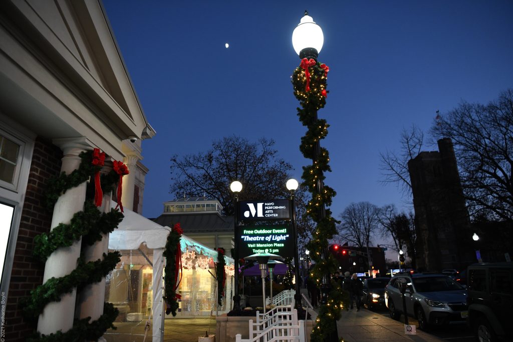 Theatre Of Light Mpac marquee decorated for winter