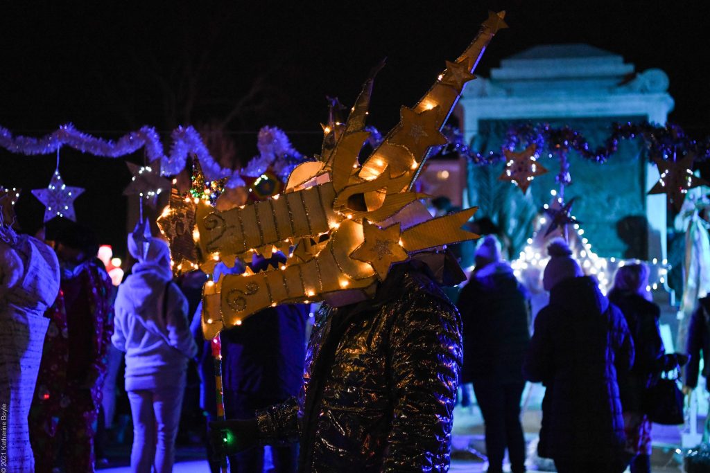 Theatre Of Light Mpac man in lit up dragon mask