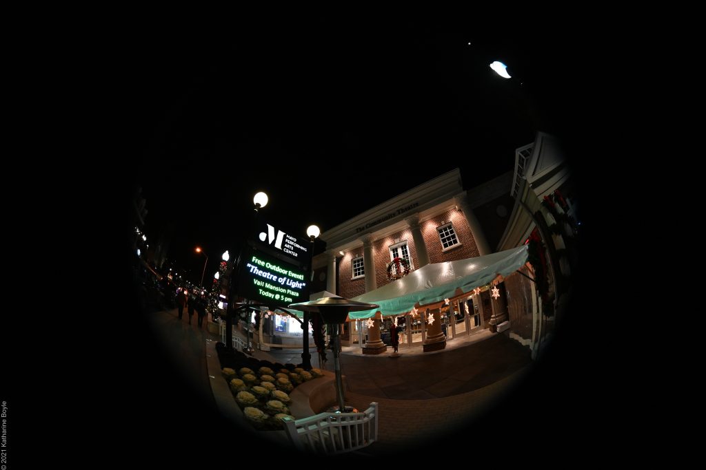 Theatre Of Light Mpac fish eye lit up marquee