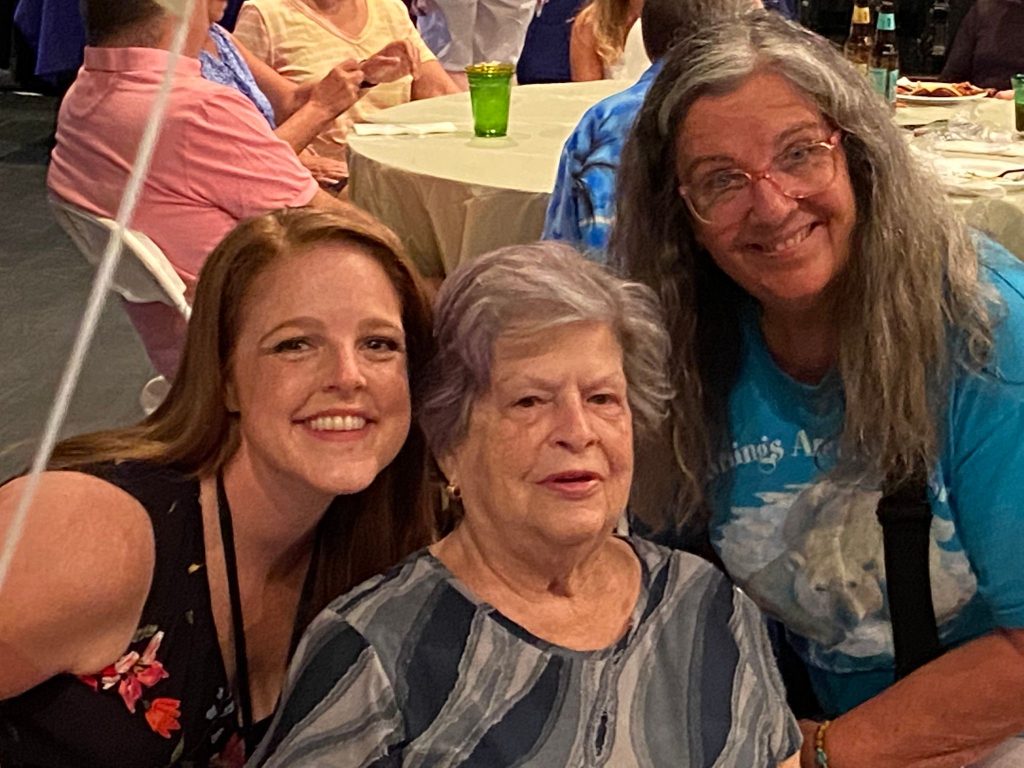 erin pach front of house director with volunteers mina rizzo and maryrose walsh