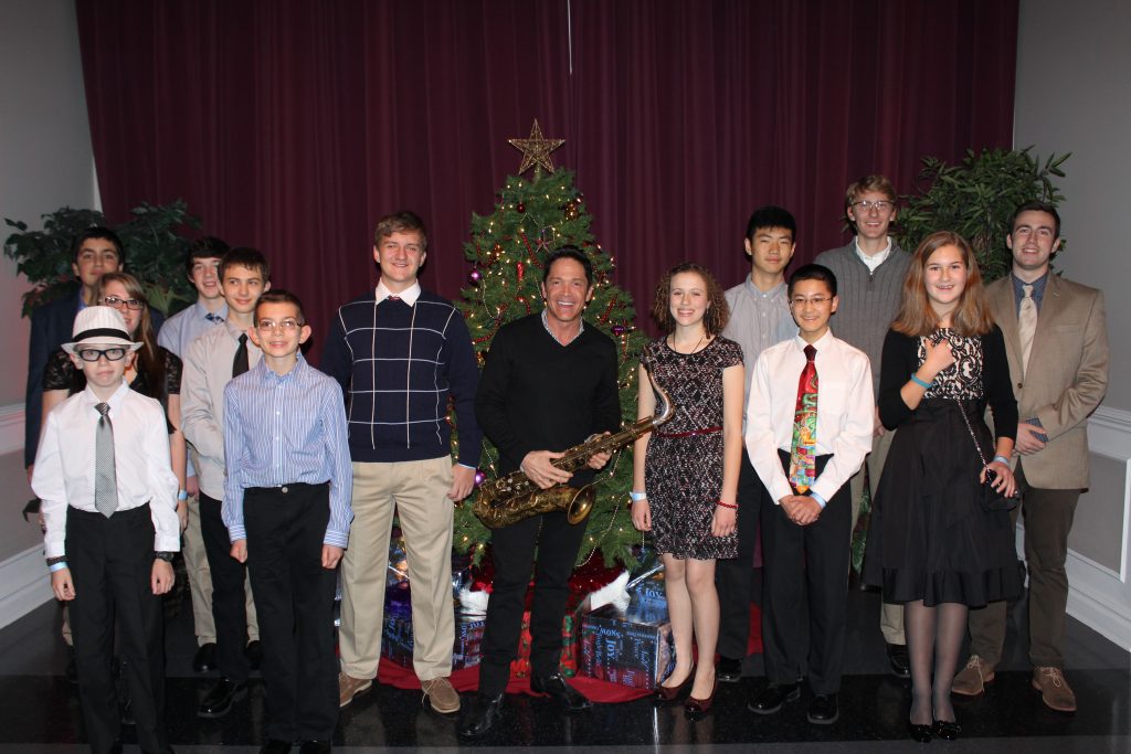 Koz with music students of the month