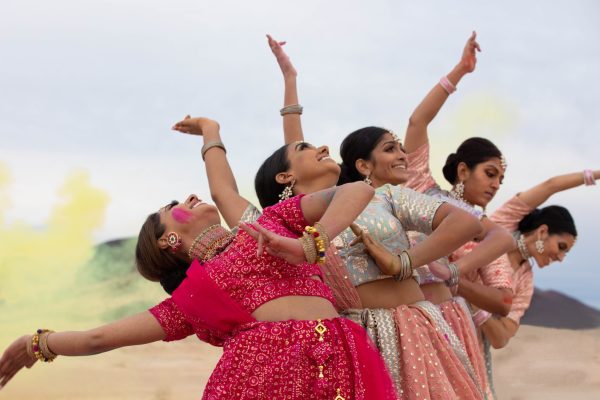 girls posing in traditional indian garb