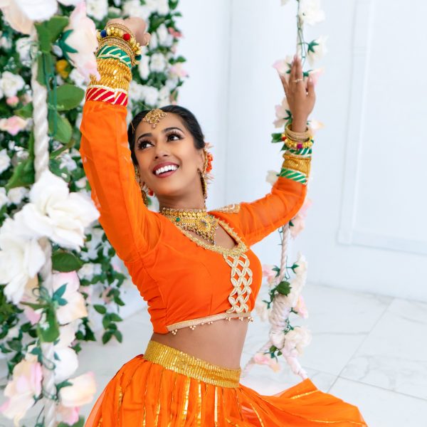 girl posing in traditional indian garb