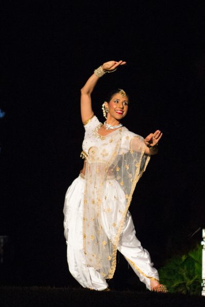 girl dancing in traditional indian garb