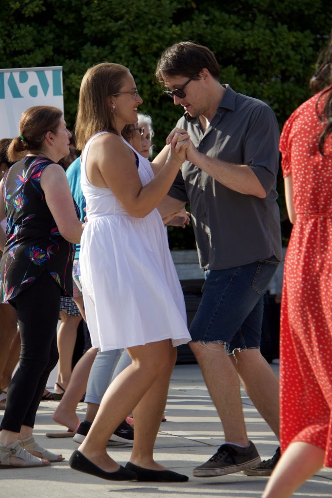 couple dancing at salsa under the stars