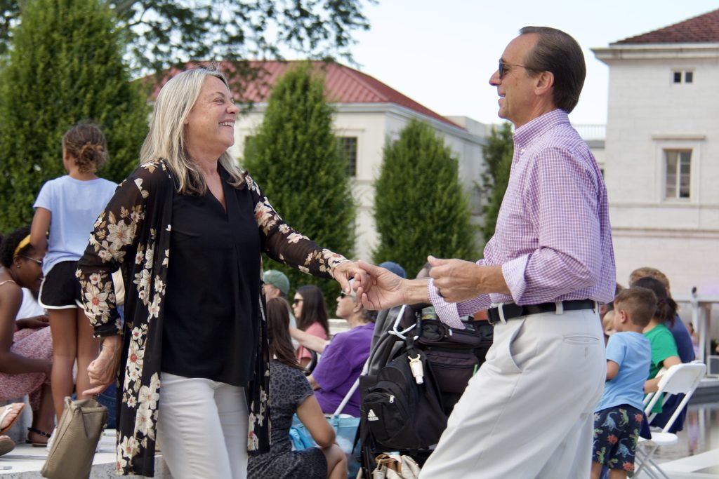 couple dancing at salsa under the stars