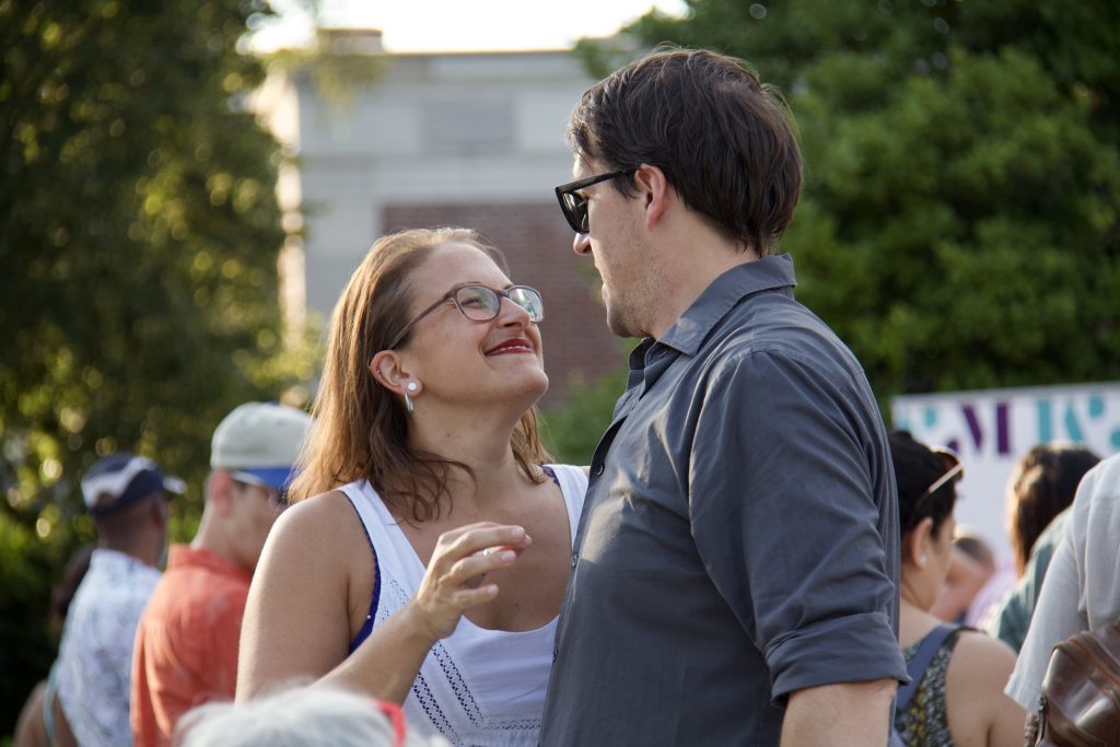 couple smiling at each other