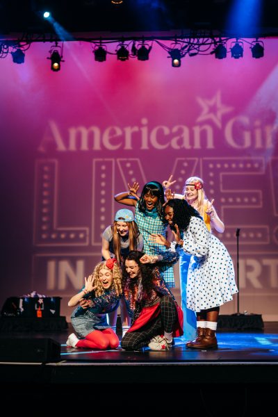 american girl live in concert production photo, girls taking selfie