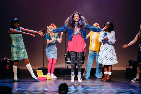 american girl live in concert production photo, girls smiling and posing