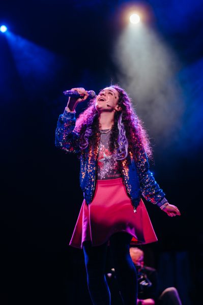 american girl live in concert production photo, girl singing