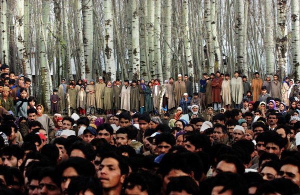 gathering of people in woods