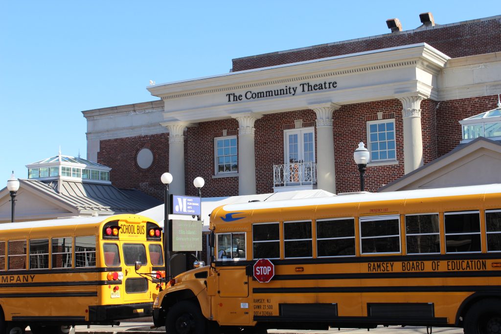 School buses outside MPAC for field trips