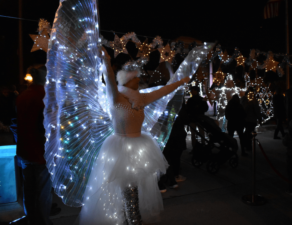 Illuminated dancers at MPAC's Theatre of Light event