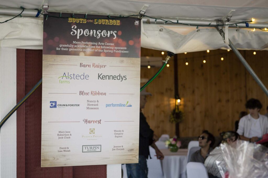 List of sponsors at MPAC's Boots and Bourbon Spring 2021 Fundraiser