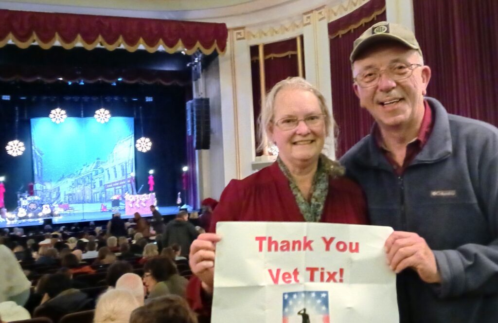 Steven and his wife thank VetTix at Girl Named Tom