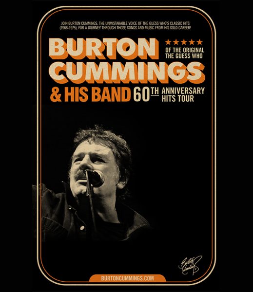 Burton Cummings of The Guess Who 60th Anniversary Hits Tour